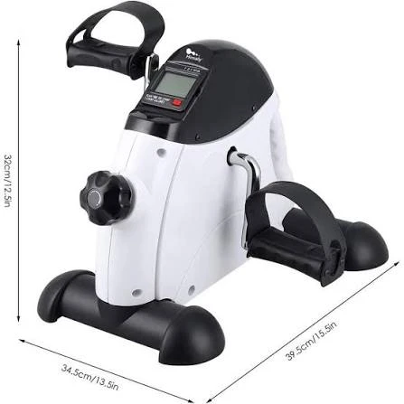 Mini Exercise Bike Portable Pedal Exerciser Gym Fitness Leg Arm Training Adjustable Resistance with LCD Display